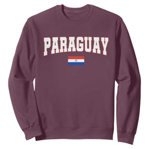 Paraguay Retro Athletic Varsity Style Sweatshirt Paraguaya Flag Country Pride Heritage TS02 Maroon Print Your Wear