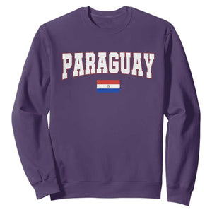 Paraguay Retro Athletic Varsity Style Sweatshirt Paraguaya Flag Country Pride Heritage TS02 Purple Print Your Wear