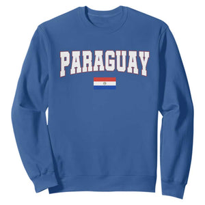 Paraguay Retro Athletic Varsity Style Sweatshirt Paraguaya Flag Country Pride Heritage TS02 Royal Blue Print Your Wear