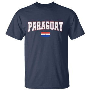Paraguay Retro Athletic Varsity Style T Shirt Paraguaya Flag Country Pride Heritage TS02 Navy Print Your Wear