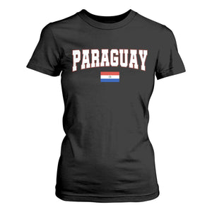 Paraguay Retro Athletic Varsity Style T Shirt For Women Paraguaya Flag Country Pride Heritage TS02 Black Print Your Wear