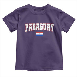 Paraguay Retro Athletic Varsity Style Toddler T Shirt Paraguaya Flag Country Pride Heritage TS02 Purple Print Your Wear
