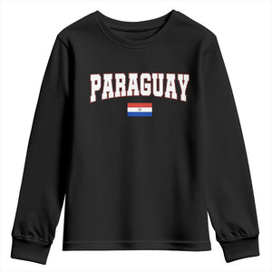 Paraguay Retro Athletic Varsity Style Youth Sweatshirt Paraguaya Flag Country Pride Heritage TS02 Black Print Your Wear