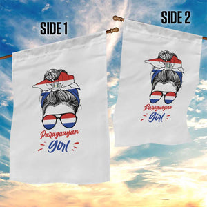 Proud Paraguayan Girl Messy Bun Bandana Aviator Sunglasses Garden Flag Paraguay Heritage Roots HispanicLatina Pride TS02 Print Your Wear