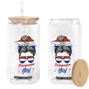 Proud Paraguayan Girl Messy Bun Bandana Aviator Sunglasses Glass Can Paraguay Heritage Roots HispanicLatina Pride TS02 Print Your Wear