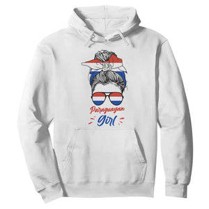 Proud Paraguayan Girl Messy Bun Bandana Aviator Sunglasses Hoodie Paraguay Heritage Roots HispanicLatina Pride TS02 White Print Your Wear
