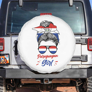 Proud Paraguayan Girl Messy Bun Bandana Aviator Sunglasses Spare Tire Cover Paraguay Heritage Roots HispanicLatina Pride TS02 No hole White Print Your Wear