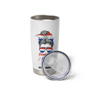 Proud Paraguayan Girl Messy Bun Bandana Aviator Sunglasses Tumbler Cup Paraguay Heritage Roots HispanicLatina Pride TS02 Print Your Wear