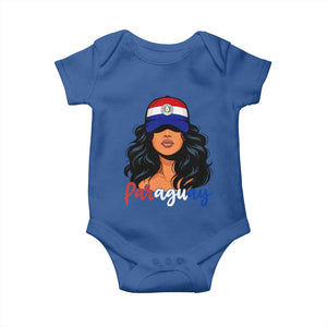 Proud Paraguayan Woman Melanin Curls Afro Latina Baby Onesie Paraguay Flag Roots Hispanic Heritage Pride TS02 Royal Blue Print Your Wear