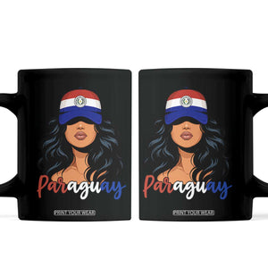 Proud Paraguayan Woman Melanin Curls Afro Latina Coffee Mug Paraguay Flag Roots Hispanic Heritage Pride TS02 Black Print Your Wear