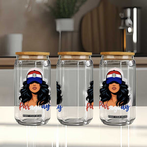 Proud Paraguayan Woman Melanin Curls Afro Latina Glass Can Paraguay Flag Roots Hispanic Heritage Pride TS02 Print Your Wear