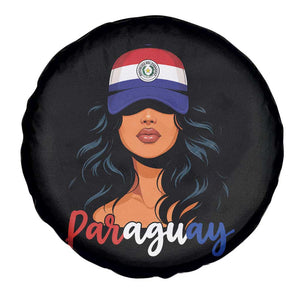 Proud Paraguayan Woman Melanin Curls Afro Latina Spare Tire Cover Paraguay Flag Roots Hispanic Heritage Pride TS02 Print Your Wear