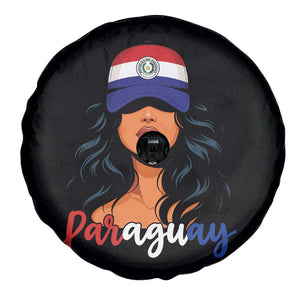 Proud Paraguayan Woman Melanin Curls Afro Latina Spare Tire Cover Paraguay Flag Roots Hispanic Heritage Pride TS02 Print Your Wear