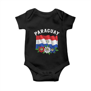 Paraguay Flag Passion Flower Mburucuya Graphic Baby Onesie Paraguaya Hispanic Latino Heritage Cultura Pride TS02 Black Print Your Wear