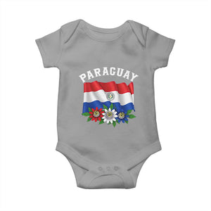 Paraguay Flag Passion Flower Mburucuya Graphic Baby Onesie Paraguaya Hispanic Latino Heritage Cultura Pride TS02 Sport Gray Print Your Wear