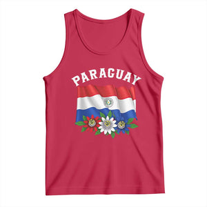 Paraguay Flag Passion Flower Mburucuya Graphic Tank Top Paraguaya Hispanic Latino Heritage Cultura Pride TS02 Red Print Your Wear