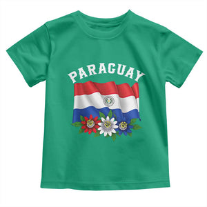 Paraguay Flag Passion Flower Mburucuya Graphic Toddler T Shirt Paraguaya Hispanic Latino Heritage Cultura Pride TS02 Irish Green Print Your Wear