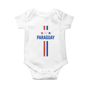 Paraguay Flag Soccer Jersey Style Graphic Baby Onesie Patriotic Paraguaya Pride Football Fans Sports Spirit TS02 White Print Your Wear