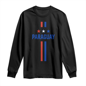Paraguay Flag Soccer Jersey Style Graphic Long Sleeve Shirt Patriotic Paraguaya Pride Football Fans Sports Spirit TS02 Black Print Your Wear
