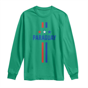 Paraguay Flag Soccer Jersey Style Graphic Long Sleeve Shirt Patriotic Paraguaya Pride Football Fans Sports Spirit TS02 Irish Green Print Your Wear