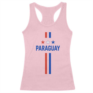 Paraguay Flag Soccer Jersey Style Graphic Racerback Tank Top Patriotic Paraguaya Pride Football Fans Sports Spirit TS02 Light Pink Print Your Wear