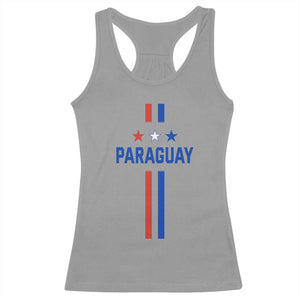 Paraguay Flag Soccer Jersey Style Graphic Racerback Tank Top Patriotic Paraguaya Pride Football Fans Sports Spirit TS02 Sport Gray Print Your Wear