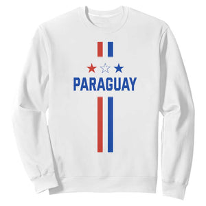 Paraguay Flag Soccer Jersey Style Graphic Sweatshirt Patriotic Paraguaya Pride Football Fans Sports Spirit TS02 White Print Your Wear