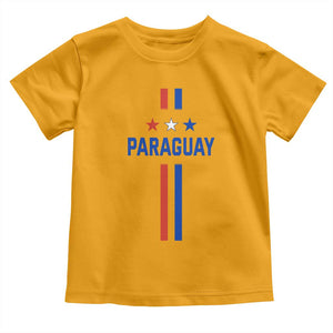 Paraguay Flag Soccer Jersey Style Graphic Toddler T Shirt Patriotic Paraguaya Pride Football Fans Sports Spirit TS02 Gold Print Your Wear