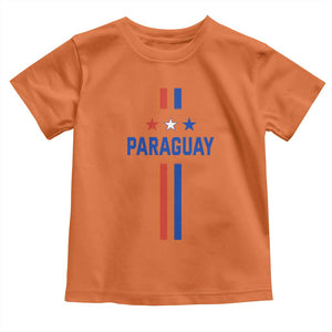 Paraguay Flag Soccer Jersey Style Graphic Toddler T Shirt Patriotic Paraguaya Pride Football Fans Sports Spirit TS02 Orange Print Your Wear