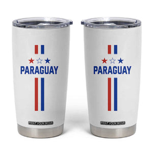 Paraguay Flag Soccer Jersey Style Graphic Tumbler Cup Patriotic Paraguaya Pride Football Fans Sports Spirit TS02 White Print Your Wear