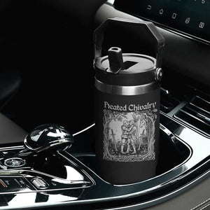 Heated Chivalry Kissing Knights Flip Straw Tumbler Romantic Funny Medieval Woodcut Fantasy Folklore Graphic TS02 Print Your Wear