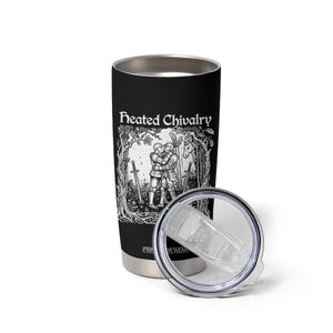Heated Chivalry Kissing Knights Tumbler Cup Romantic Funny Medieval Woodcut Fantasy Folklore Graphic TS02 Print Your Wear