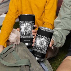 Heated Chivalry Kissing Knights Tumbler Cup Romantic Funny Medieval Woodcut Fantasy Folklore Graphic TS02 Print Your Wear