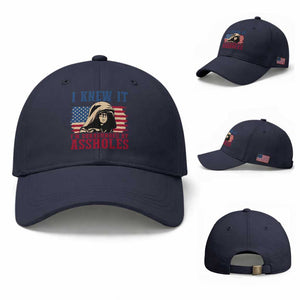 Funny I Knew It Im Surrounded by Axxholes Sci-fi Meme Baseball Cap Patriotic Space Parody USA Flag Sarcastic 1980s Movie Quote TS02 Baseball Cap Universal Fit Navy Print Your Wear