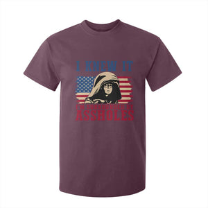 Funny I Knew It Im Surrounded by Axxholes Sci-fi Meme T Shirt For Kid Patriotic Space Parody USA Flag Sarcastic 1980s Movie Quote TS02 Maroon Print Your Wear
