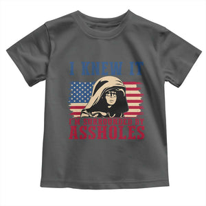 Funny I Knew It Im Surrounded by Axxholes Sci-fi Meme Toddler T Shirt Patriotic Space Parody USA Flag Sarcastic 1980s Movie Quote TS02 Dark Heather Print Your Wear