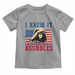 Funny I Knew It Im Surrounded by Axxholes Sci-fi Meme Toddler T Shirt Patriotic Space Parody USA Flag Sarcastic 1980s Movie Quote TS02 Sport Gray Print Your Wear