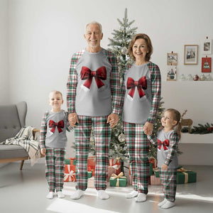 Red Coquette Bow Santa Retro Christmas Vibe Plaid Pajama Set TS02 Christmas Plaid Print Your Wear