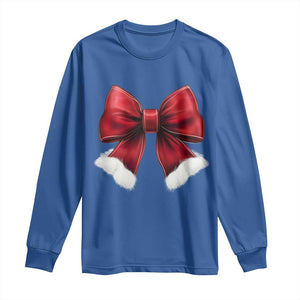 Red Coquette Bow Santa Christmas Vibe Long Sleeve Shirt TS02 Royal Blue Print Your Wear