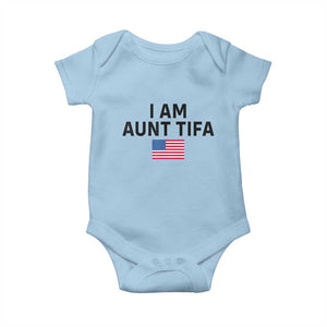 Funny I Am Aunt Tifa Baby Onesie Sarcastic Political Meme American Flag TS02 Light Blue Print Your Wear