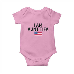 Funny I Am Aunt Tifa Baby Onesie Sarcastic Political Meme American Flag TS02 Light Pink Print Your Wear