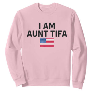 Funny I Am Aunt Tifa Sweatshirt Sarcastic Political Meme American Flag TS02 Light Pink Print Your Wear
