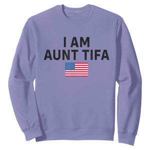Funny I Am Aunt Tifa Sweatshirt Sarcastic Political Meme American Flag TS02 Violet Print Your Wear