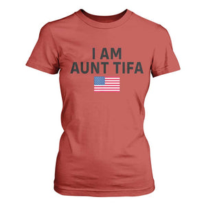 Funny I Am Aunt Tifa T Shirt For Women Sarcastic Political Meme American Flag TS02 Red Print Your Wear