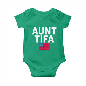 Aunt Tifa Baby Onesie Funny Political Sarcasm Patriotic American Flag TS02 Irish Green Print Your Wear
