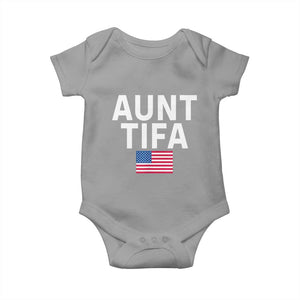 Aunt Tifa Baby Onesie Funny Political Sarcasm Patriotic American Flag TS02 Sport Gray Print Your Wear