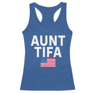 Aunt Tifa Racerback Tank Top Funny Political Sarcasm Patriotic American Flag TS02 Royal Blue Print Your Wear