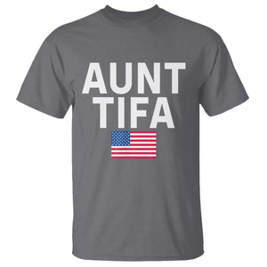 Aunt Tifa T Shirt Funny Political Sarcasm Patriotic American Flag TS02 Charcoal Print Your Wear