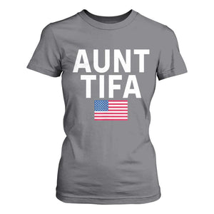 Aunt Tifa T Shirt For Women Funny Political Sarcasm Patriotic American Flag TS02 Charcoal Print Your Wear