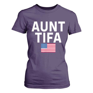 Aunt Tifa T Shirt For Women Funny Political Sarcasm Patriotic American Flag TS02 Purple Print Your Wear